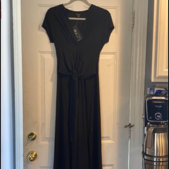 NWT Iman Black high low wrap style dress size small - Picture 3 of 4